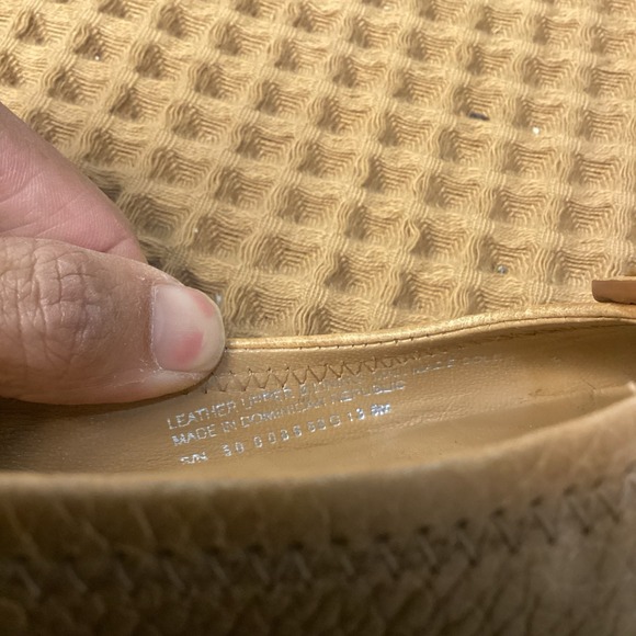 Tory Burch Ballet Flats Women's Sz 5M Camel Brown Pebbled Leather - Picture 8 of 9